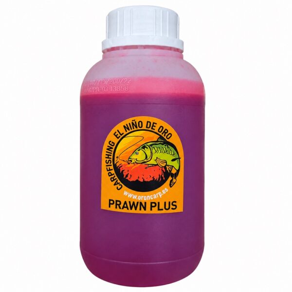 Botella Prawn Plus Morada Con Etiqueta Carpfishing