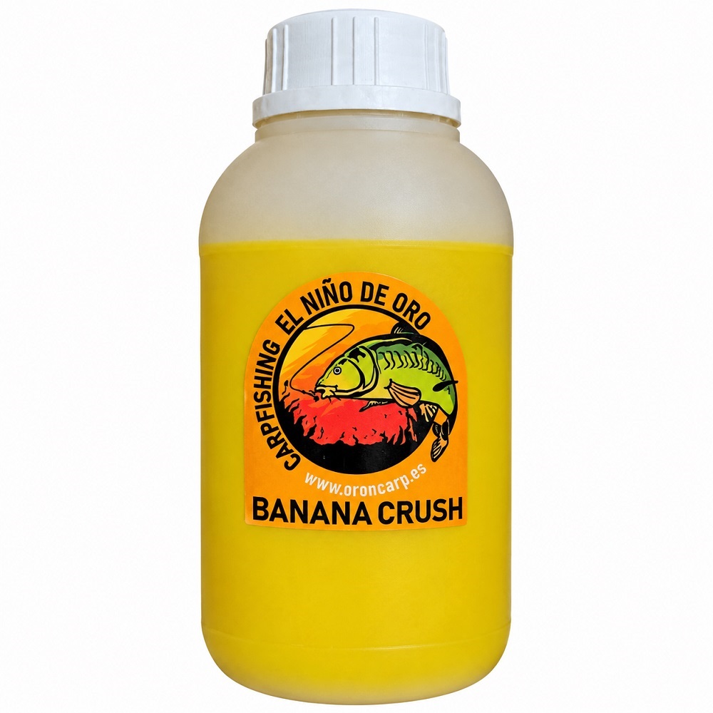 Botella Amarilla Banana Crush Con Etiqueta De Carpa